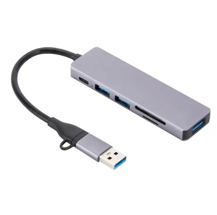 Unità & Adattatore: Adaptateur 6 en 2 : USB-C et USB vers USB-C,2 USB,SD,MICRO S – Nuovo e nell'imballaggio originale da Renens VD venduto da Accessoryworld