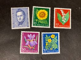 Schweiz 1961 Satz Pro Juventute Blumen postfrisch