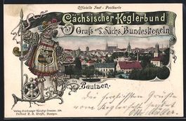 Litho Bautzen, Fest-Postkarte Sächsisch