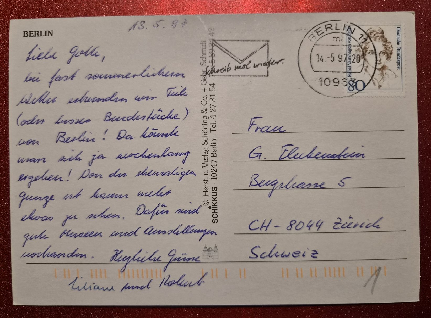 Cartoline postali: Berlin Unter den Linden 1997 – Usato da Melchnau venduto da Arthurius 1