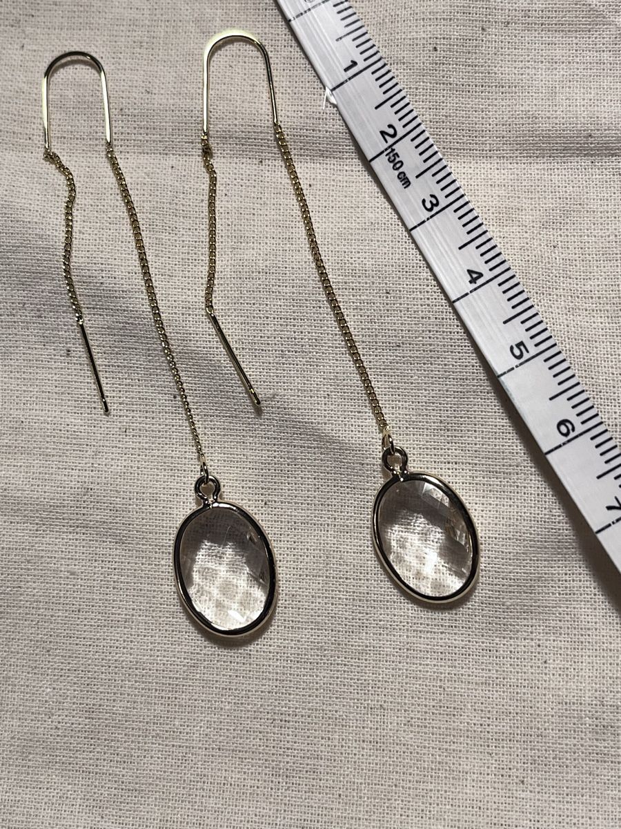 Orecchini pendenti & Orecchini a lobo: Boucles plaqué or cabochon rond transparent  – Nuovo e nell'imballaggio originale da Genève venduto da ct_fqr8 1