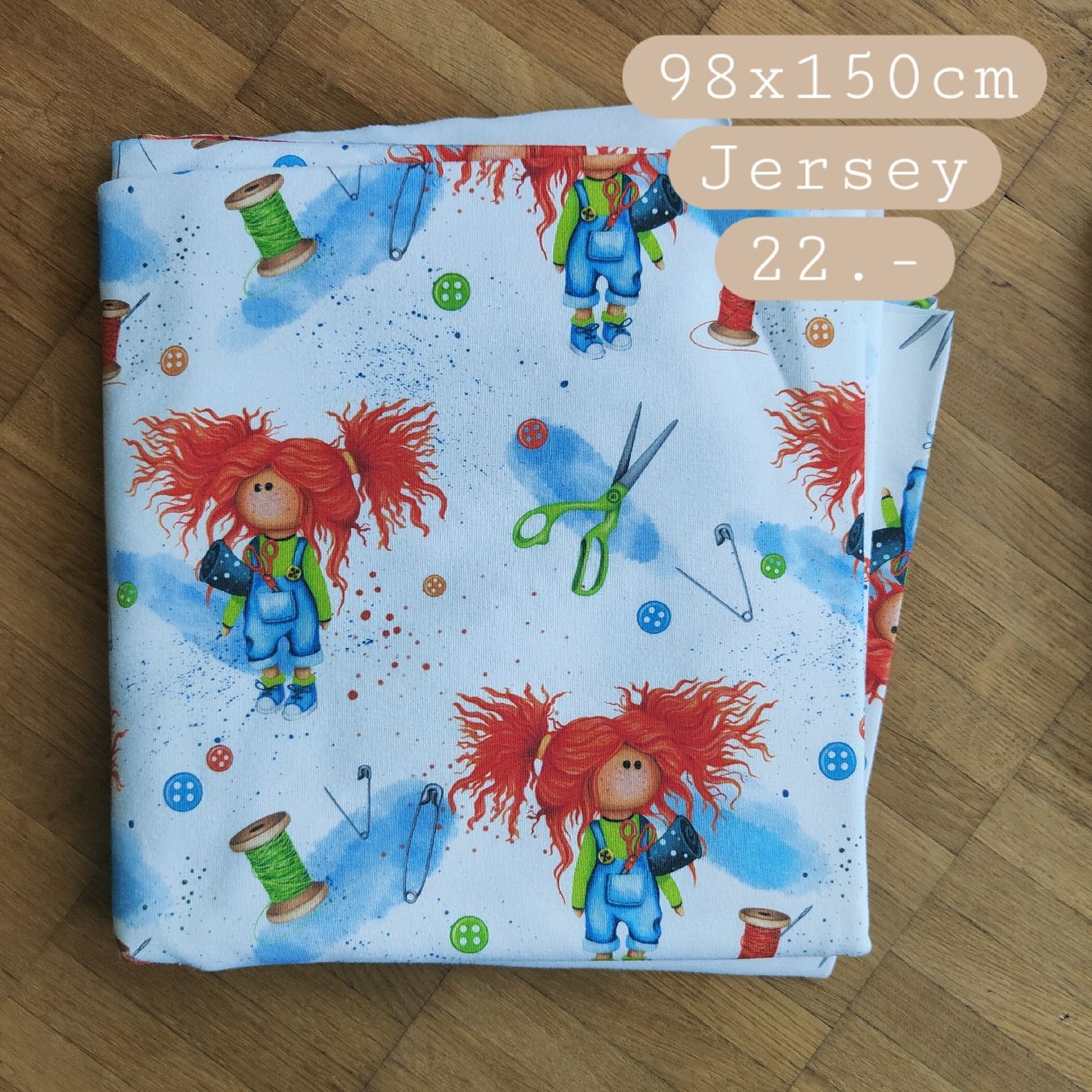 Tessuti: 98cm Jersey Stoff Mädchen Bunt – Nuovo (secondo la descrizione) da Näfels venduto da CH.Kchlineknopf