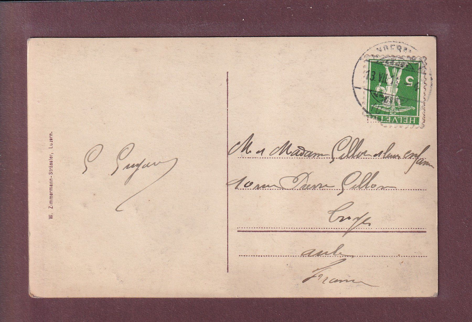 Cartoline postali: FURKA - Passhöhe - 1914 – Usato da Pully venduto da nicecards 1