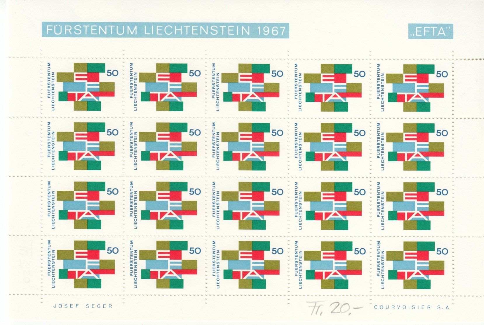 Alle Briefmarken: LBK 420 Bogen postfrisch – Gebraucht aus Bürglen TG von StampGraf