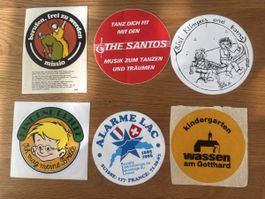 Vintage Aufkleber Schweiz Retro Werbung Sticker Konvolut