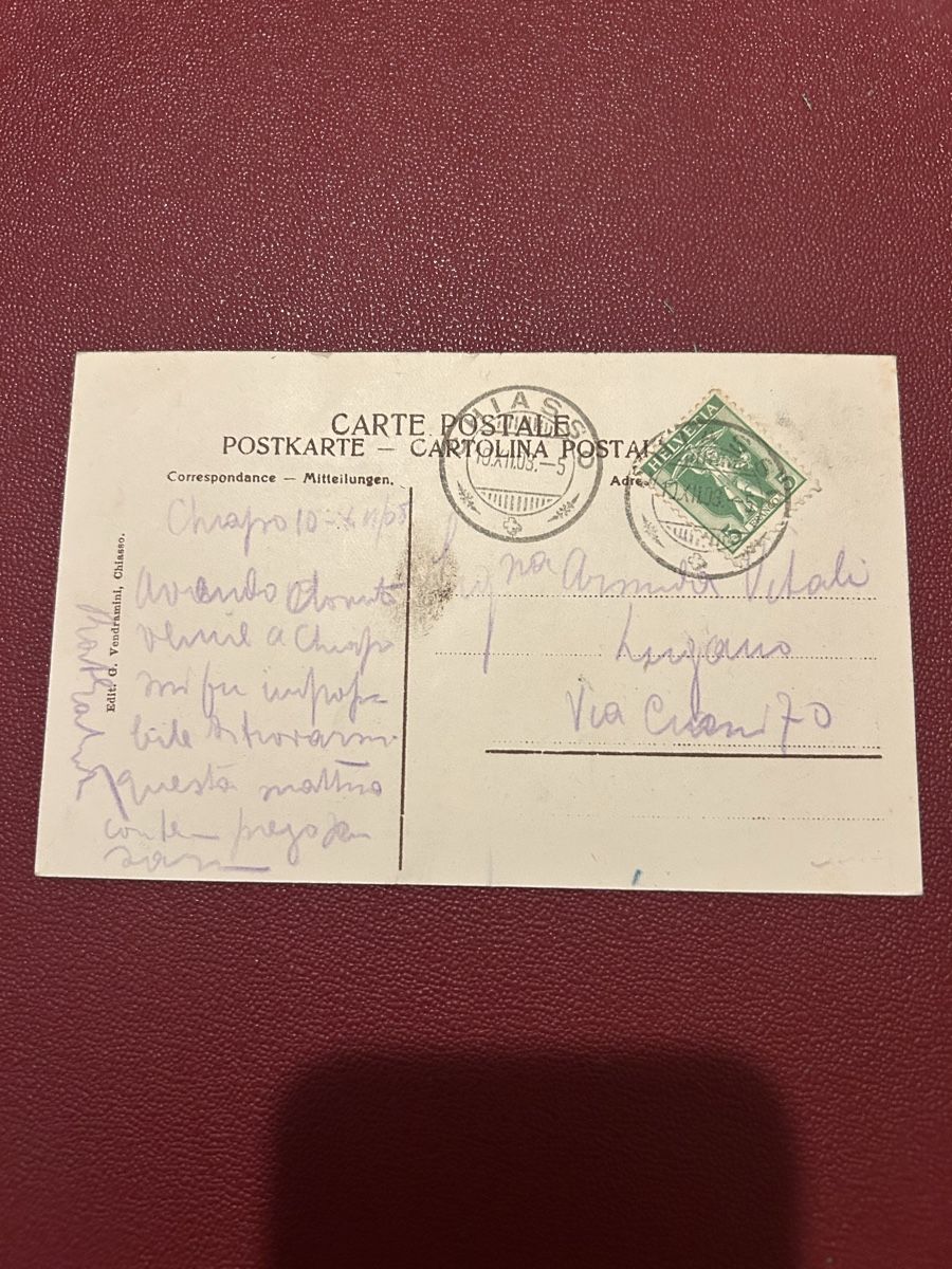 Cartoline postali: Un Pensiero da Chiasso 1903, Tram – Usato da Breganzona venduto da Milesbo 1