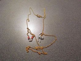 Kette goldfarbig, Anhänger Hundekopf/Kat