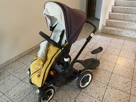 Kinderwagen Bugaboo mit Tritt- und Sitzbrett