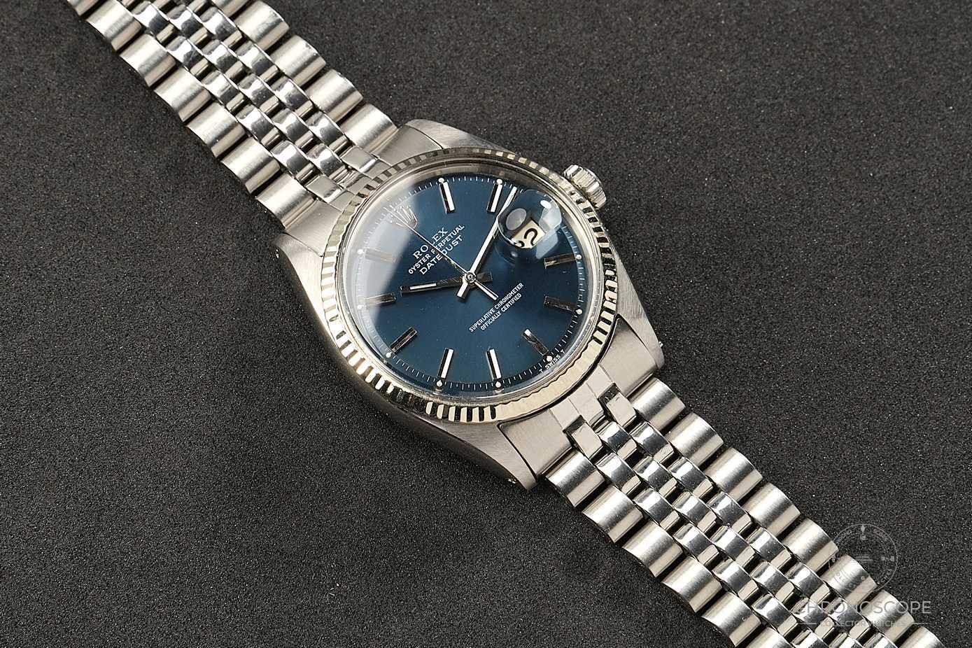 Rolex Orologi: Rolex Vintage Datejust Ref. 1601 from 1971 with blue pie-pan – Usato da Luzern venduto da ChronoScope6004 1