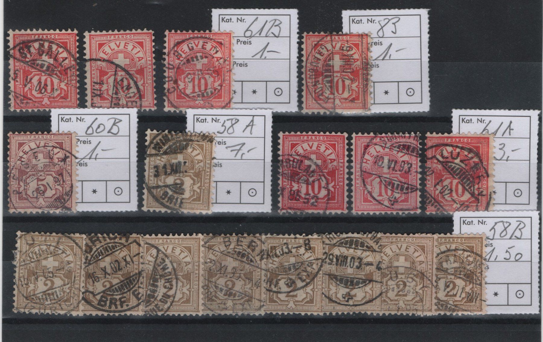 Alle Briefmarken: Lot Kreuzziffernarken schön gestempelt Kat. 30.- – Gebraucht aus Gordola von tist