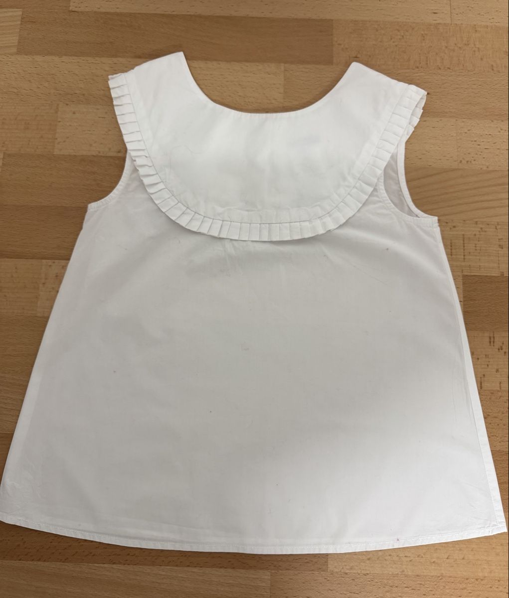 Jacadi Camicette, T-shirt & Top: Jacadi Paris, Top/Bluse, Gr. 128cm, Weiss – Usato da Riehen venduto da kat_cx85