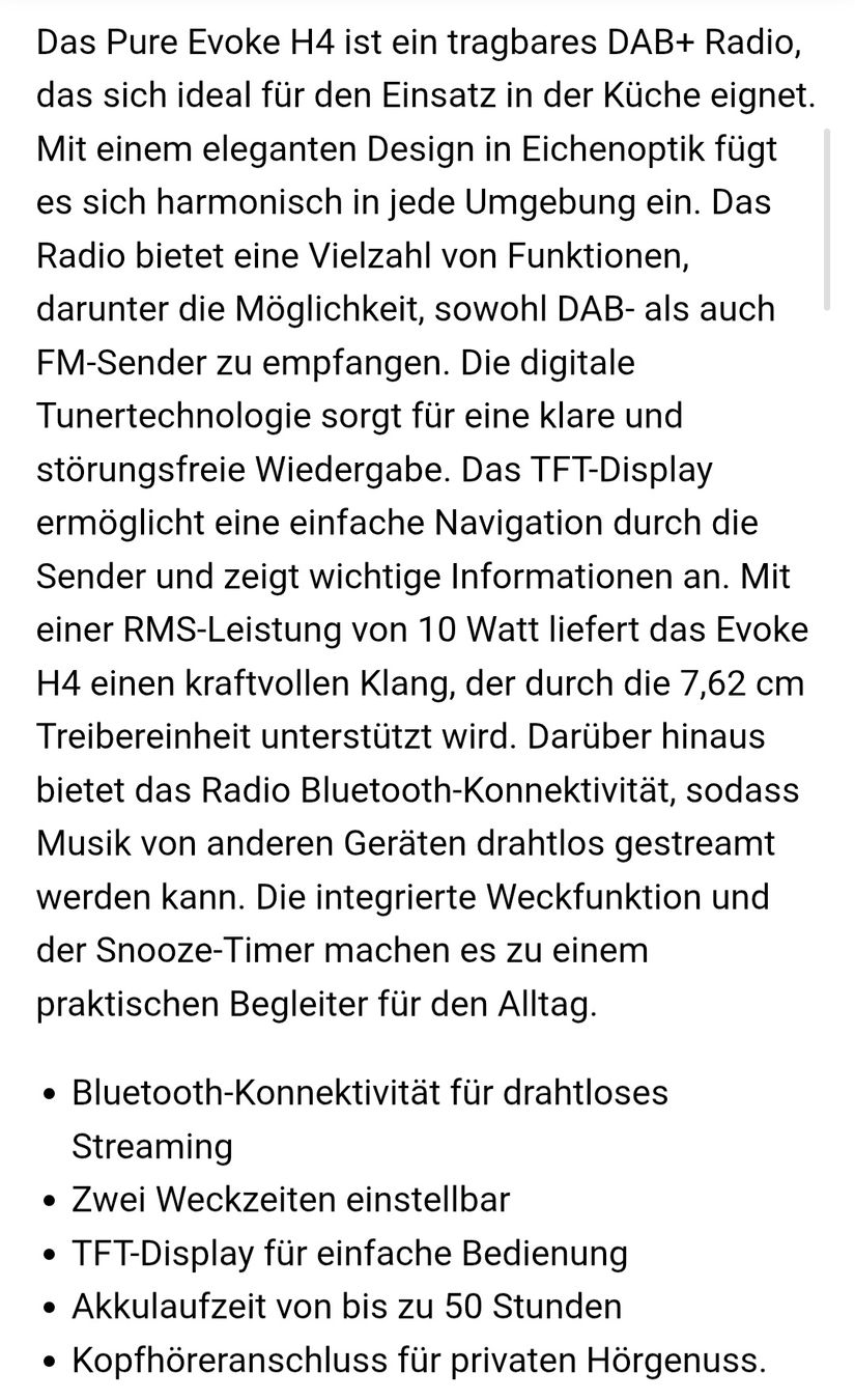 Radio: PURE Evoke H4 DAB+ Radio Eichenoptik  – Usato da Solothurn venduto da Delirio82 3