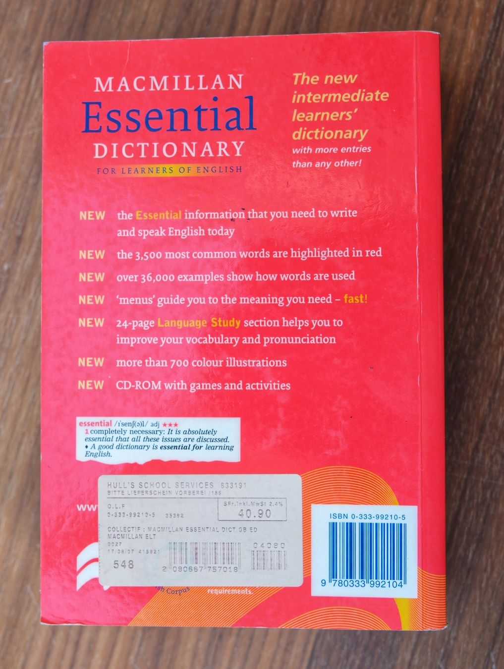Libri: Macmillan Essential Dictionary English Wörterbuch – Usato da Winkel venduto da man_2qfr 1