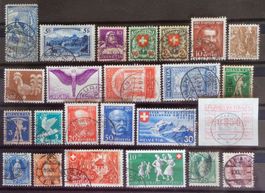 SUISSE: Un lot de timbres des années 1882 à 1982, O