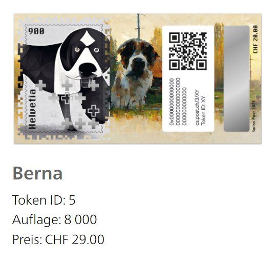 Tutti i francobolli: Swiss Crypto Stamps 3.0 ID5 mit Stempel – Nuovo e nell'imballaggio originale da Baar venduto da CryptoShop 1