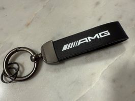 Mercedes AMG Schlüsselanhänger Leder Schwarz