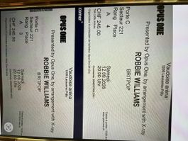 Billets Robbie Williams Samedi 12.09.2026 Vaudoise aréna 2 x