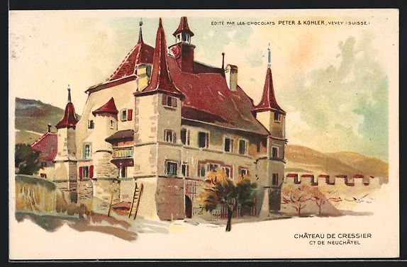 Ansichtskarten: AK Neuchatel, Chateau de Cressier – Gebraucht aus Berlin von bartko-reher
