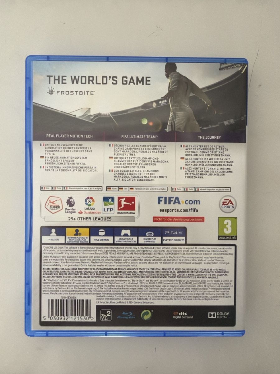 Sony Jeux: PS4 - FIFA18 – D'occasion à Pregassona par Sangiovese100 1