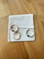 3 PURELEI Twist Ringe im Set, S-M - Rosé, Gold & Silber
