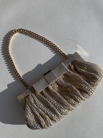 Elegante Vintagestyle Handtasche/Clutch mit Goldkette