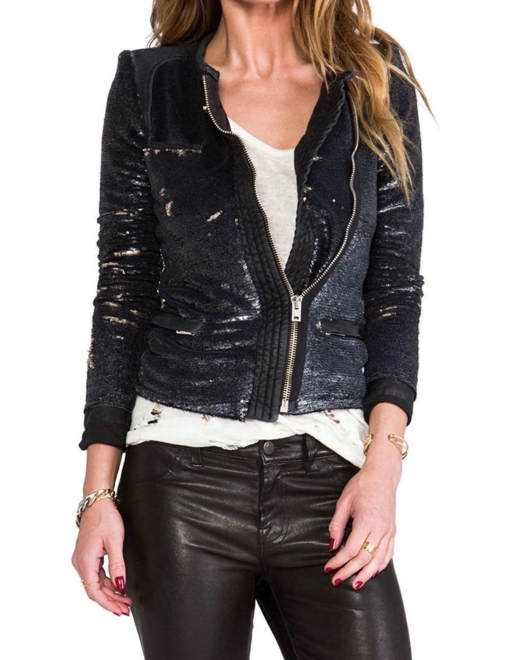 Iro Jacken: IRO leather & sequin Jacket – Neu (gemäss Beschreibung) aus Walenstadt von Unianrig 2