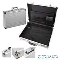 DERMATA Aluminium Aktenkoffer mit Zahlenschloss 7326 Silber