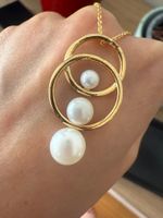 💛 Perlen-Schmuckset – Kette, Ring & Ohrringe edel