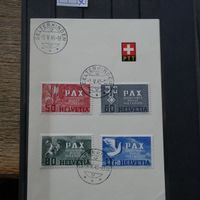 4 PAX - Marken° auf PTT-Blatt / ET / Kat. Fr. 200.-