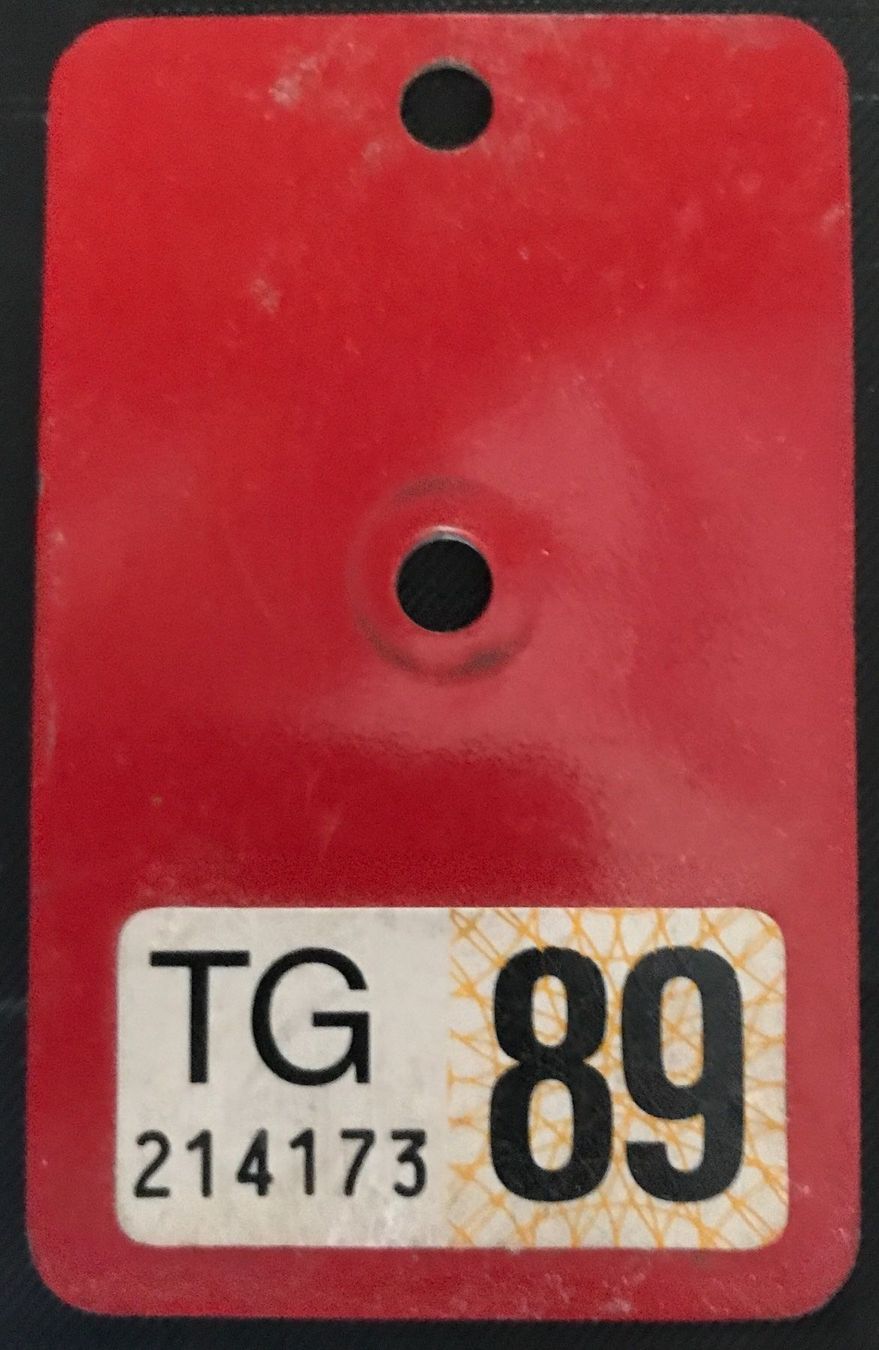 Insegne: Velonummer Thurgau – Usato da Wolfhalden venduto da 19651979