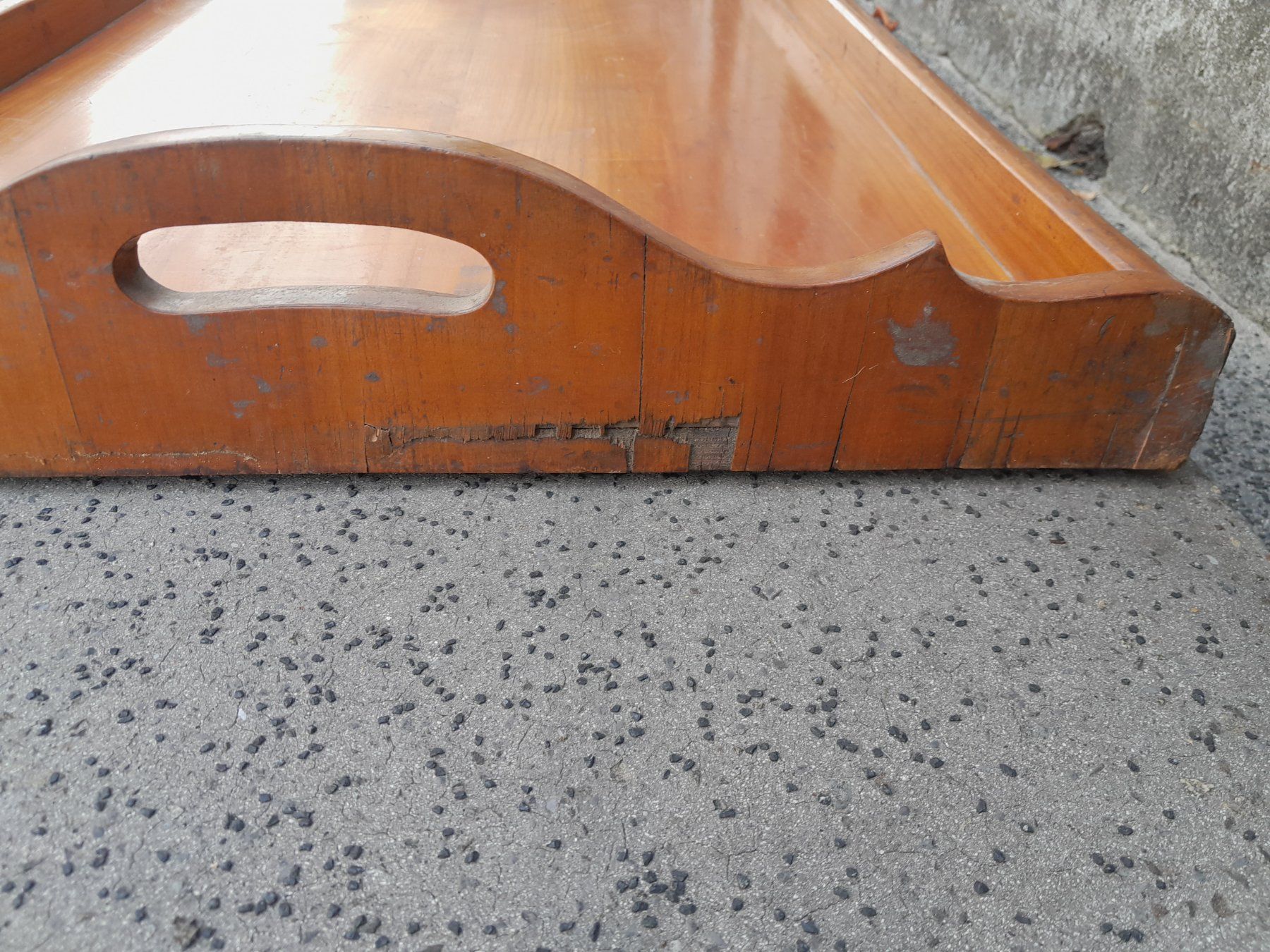 Servierplatten: Sehr grosses Vintage Serviertablet Holz – Gebraucht aus Männedorf von Bel-view 3