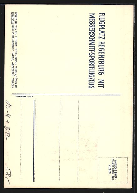 Cartoline postali: Regensburg, Grossflugtag 1930, Eindecker – Usato da Berlin venduto da bartko-reher 1