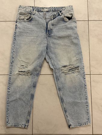 Jeans Bershka Loose Grösse 40 herren hellblau Used Look