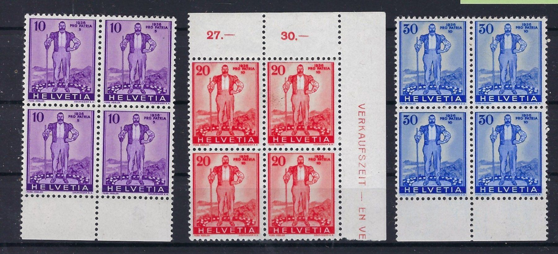 Tous les timbres: 1936 Pro Patria Viererblocks postfrisch  16034 – D'occasion à Lunden par Animus999