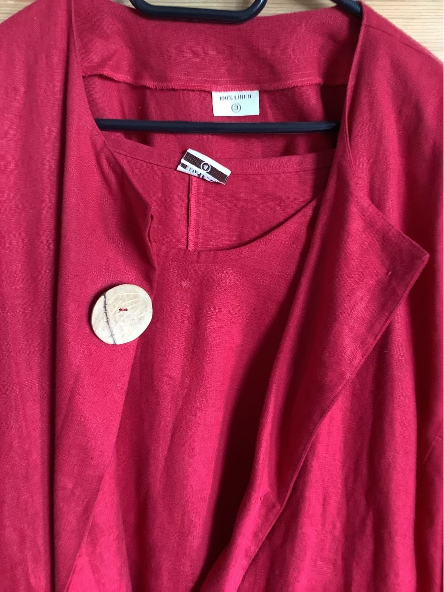 Giacche: Zweiteilig rote Leinenjacke mit Top – Usato da Buch SH venduto da bri_hpp2 5
