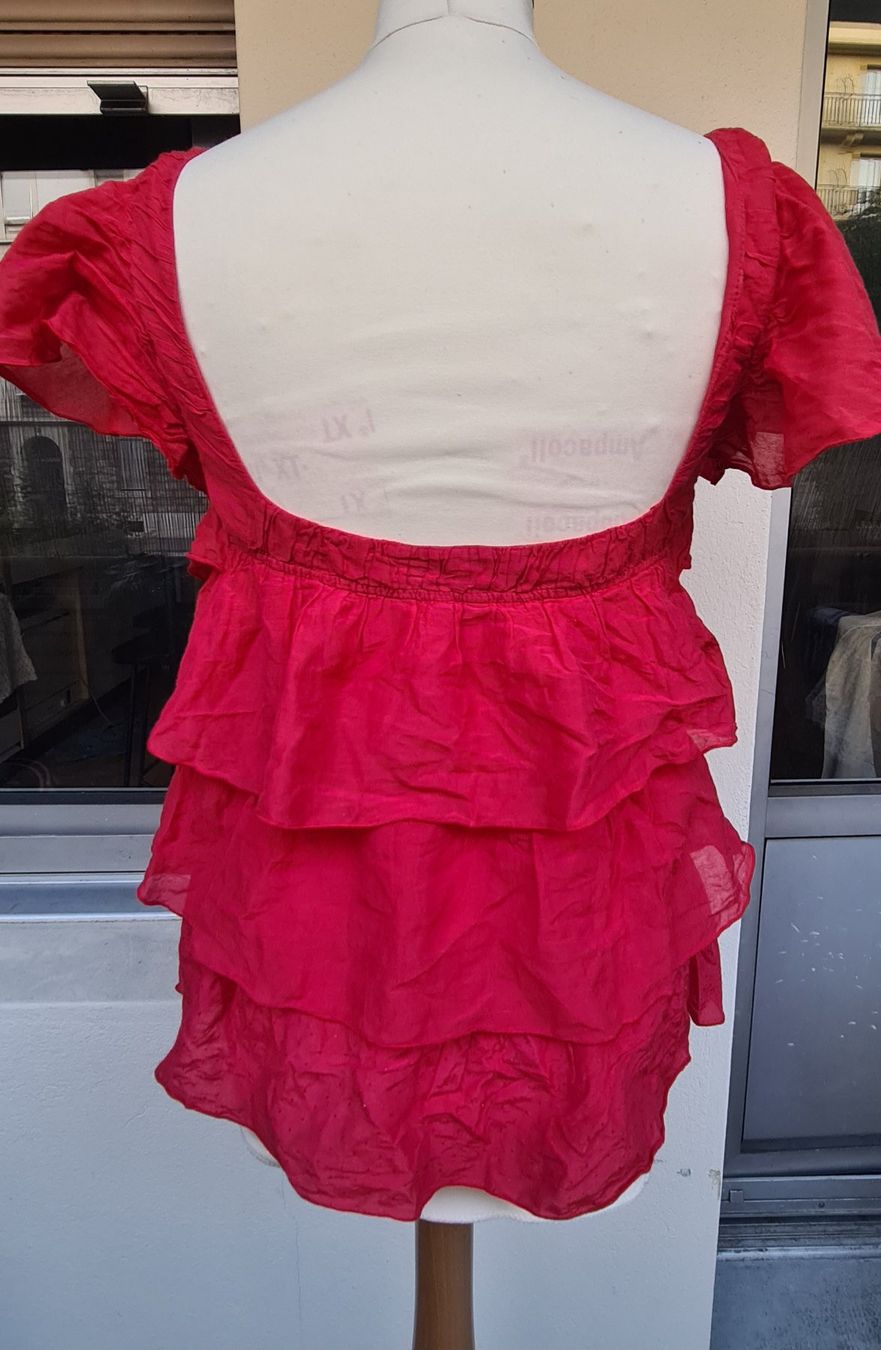 Zara Camicette, T-shirt & Top: Top à volants dos nu en coton taille XS – Usato da Genève venduto da Saleena 2
