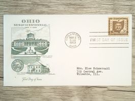 TR89 Enveloppe + Timbre USA 1953