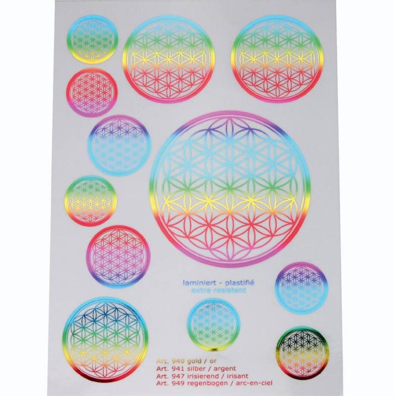 Sticker: Abziehbilder A5 - Blume des Lebens - regenbogen – Nuovo e nell'imballaggio originale da Mauren venduto da Yeelen