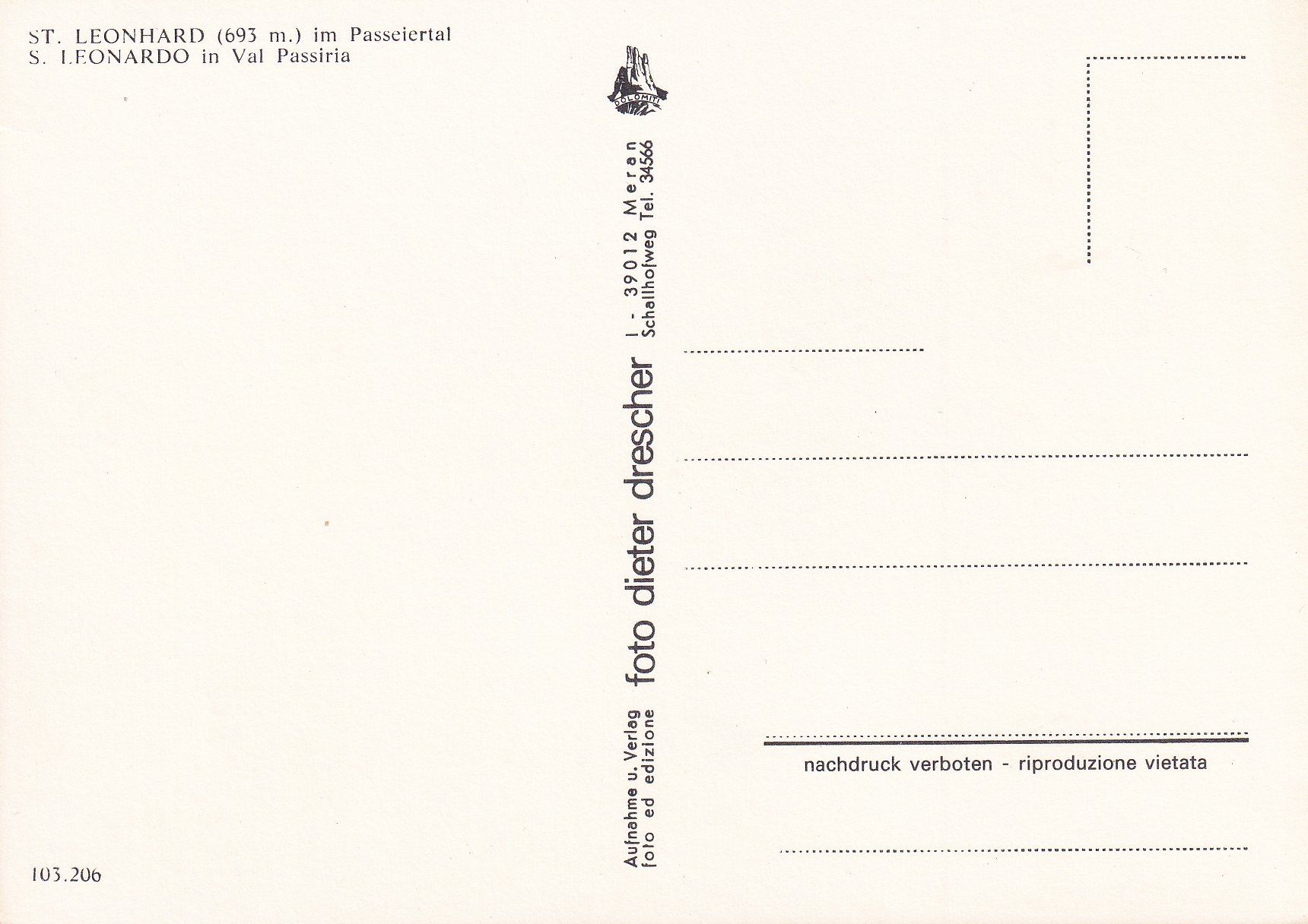 Cartoline postali: St. Leonhard im Passeiertal /ay – Usato da Hombrechtikon venduto da Rudolf07 1