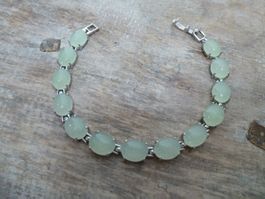 Armband / grüner Chalzedon + Silber 925