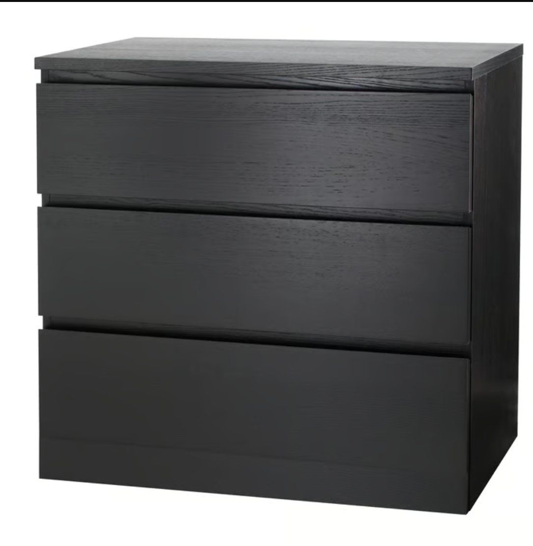 Ikea Kommoden: 3er Kommode MALM, schwarz – Gebraucht aus Kriessern von rene1987 1
