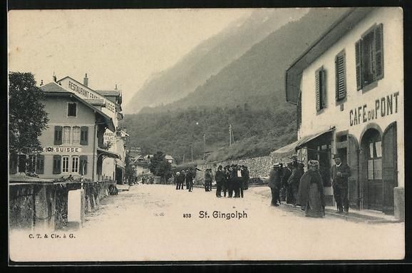 Cartes postales: St. Gingolph, Strassenpartie des Ortes – D'occasion à Berlin par bartko-reher