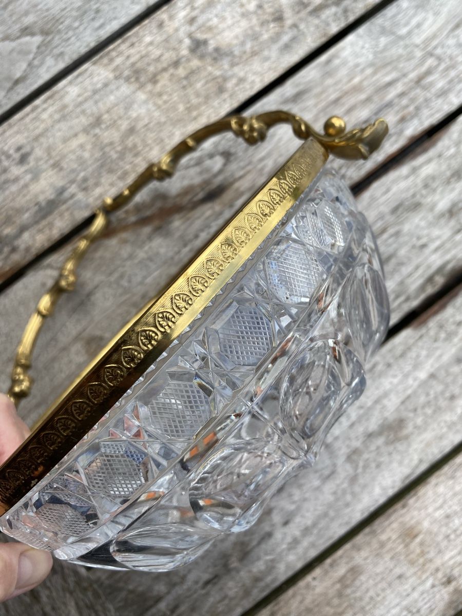 Ciotole: Kristallglasschale, Messing - Vintage – Usato da Glattbrugg venduto da Pischte.Brockenhaus 7