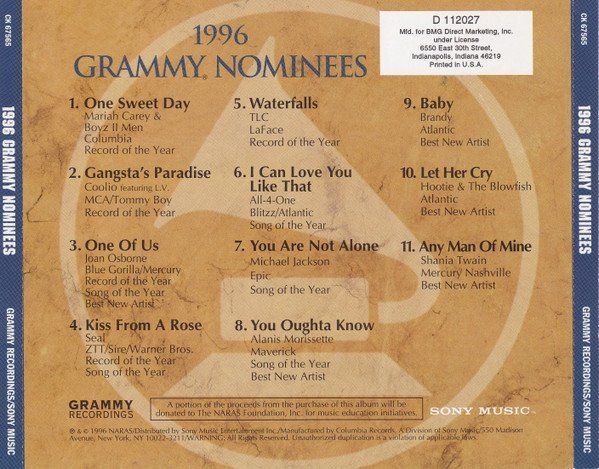 CD: CD V.A. - 1996 Grammy nominees – Usato da Möriken AG venduto da mineralia 1