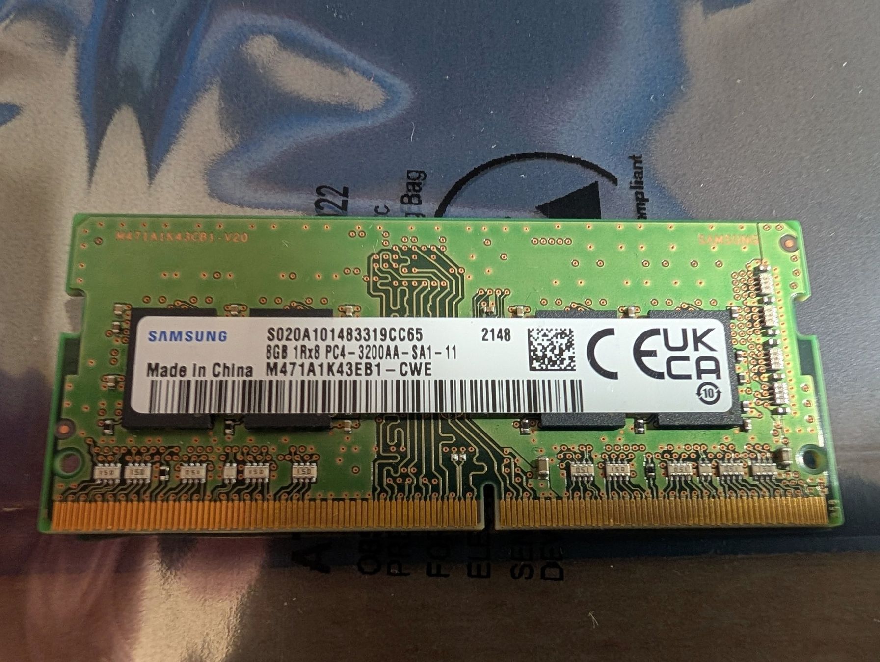 Samsung Memoria / RAM: Samsung 8GB 1Rx8 PC4-3200AA Notebook Memory – Usato da Stans venduto da Magas