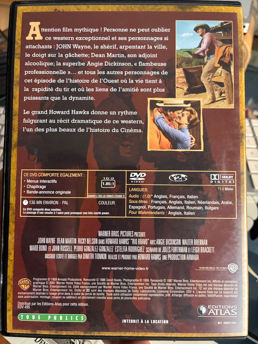 Tutti i DVDs: Rio Bravo (1959, DVD,  John Wayne) – Usato da Vevey venduto da zecollector 1