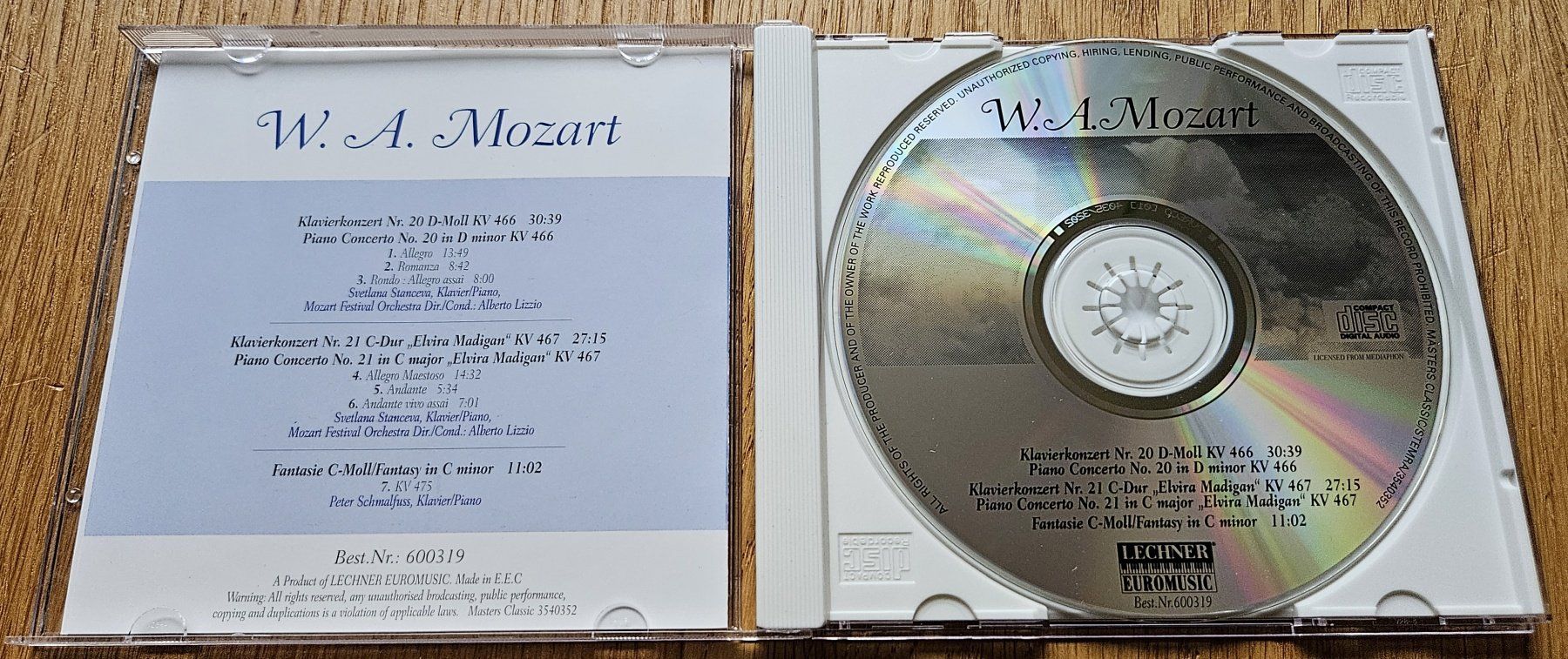 CD: CD Mozart: Klavierkonzerte – Usato da Schaffhausen venduto da asyouwestley 1