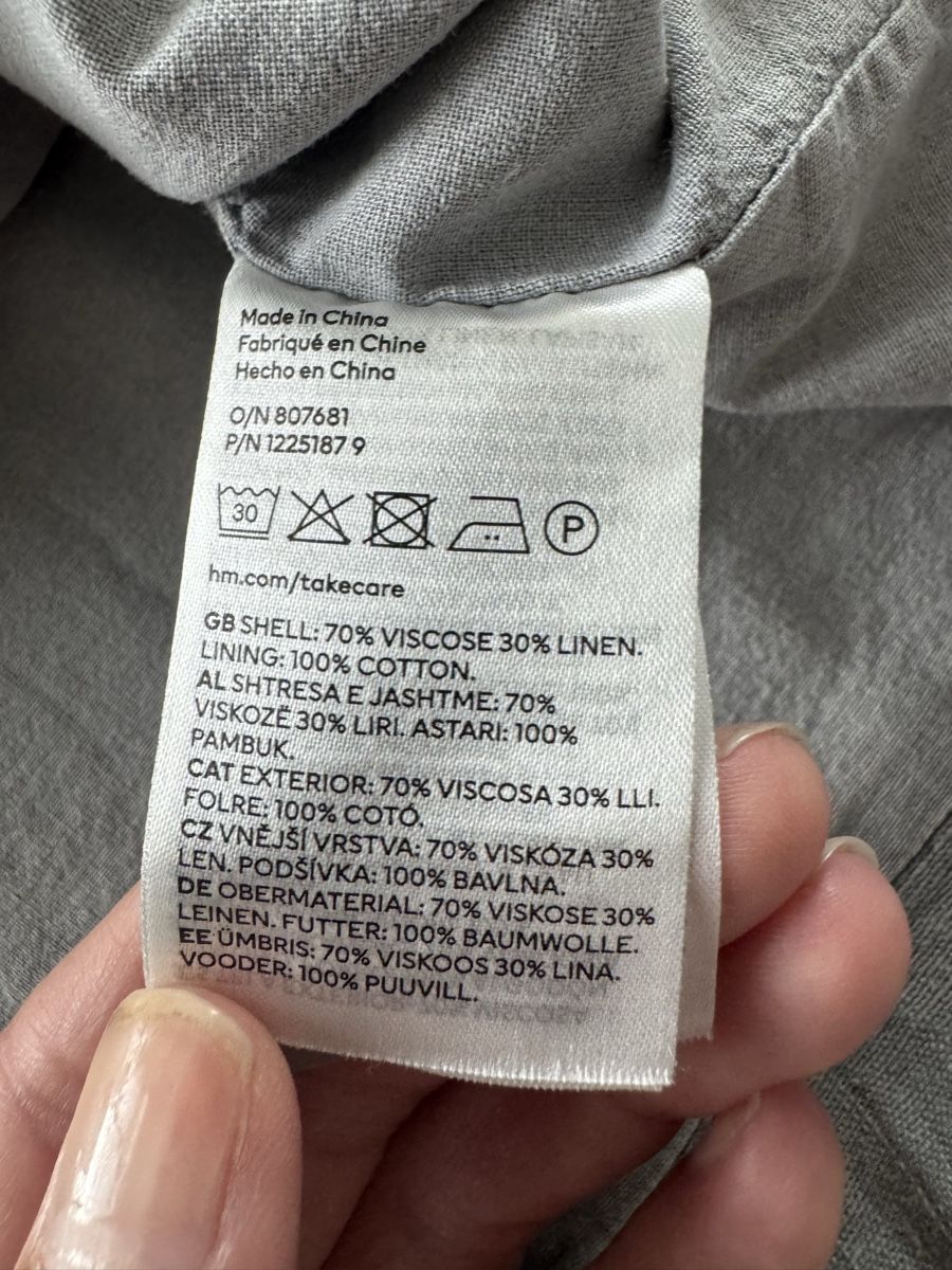 H&M Top: Süesses H&M Westchen Gr. XS, hellgrau, Leinenmix  – Nuovo (secondo la descrizione) da Arbon venduto da leu_g29t 4