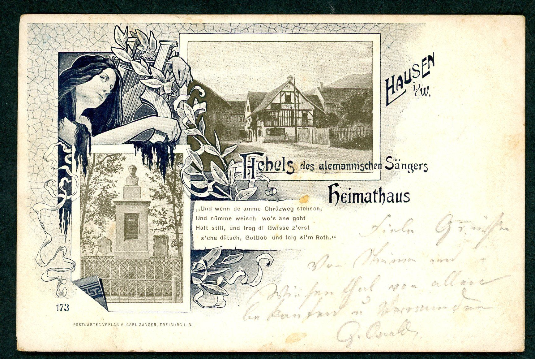 Cartoline postali: Alte Ansichtskarte Hausen i/w.  1899, Top! – Usato da Opfikon venduto da Pritt04