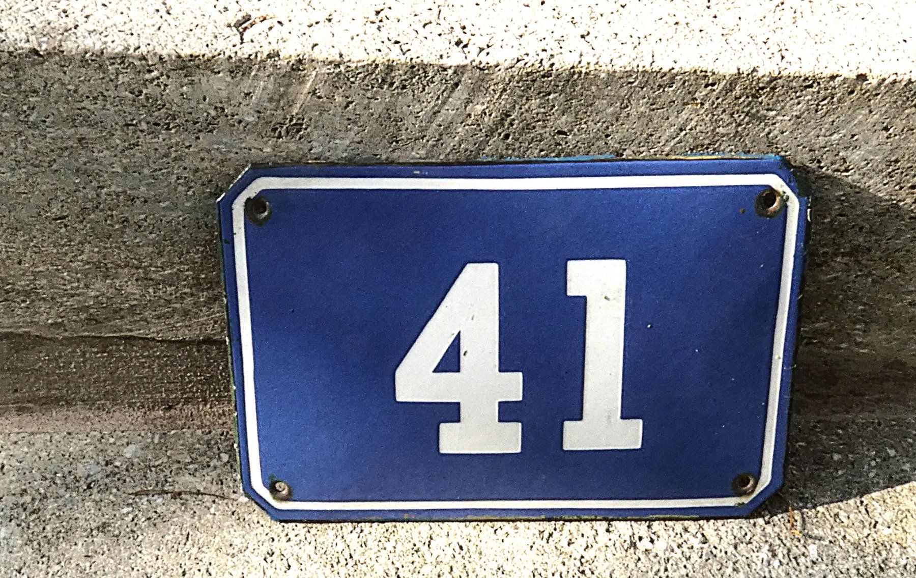 Insegne: Hausnummer Schild 41 HE288 – Usato da Basel venduto da B.W.B. 3